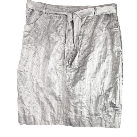 Eileen Fisher Metallic Silver Pencil Skirt Medium - Picture 1 of 8